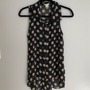 Blouse button down tank top